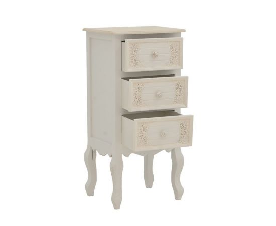 Συρταριέρα Pazlen Inart mdf σε λευκή αντικέ απόχρωση 40x34.5x82εκ - ΣΥΡΤΑΡΙΕΡΕΣ - ΤΟΥΑΛΕΤΕΣ στο Milonadakis.gr