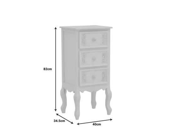 Συρταριέρα Pazlen Inart mdf σε λευκή αντικέ απόχρωση 40x34.5x82εκ - ΣΥΡΤΑΡΙΕΡΕΣ - ΤΟΥΑΛΕΤΕΣ στο Milonadakis.gr