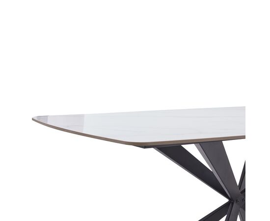 Τραπέζι Viano pakoworld sintered stone ανοιχτό γκρι-μαύρο 180x90x76εκ - ΤΡΑΠΕΖΙΑ ΚΟΥΖΙΝΑΣ στο Milonadakis.gr