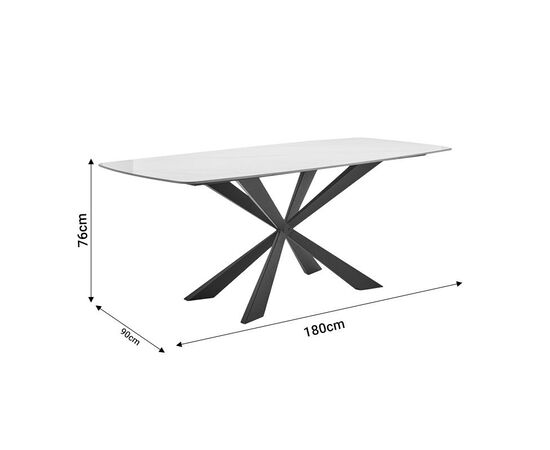 Τραπέζι Viano pakoworld sintered stone ανοιχτό γκρι-μαύρο 180x90x76εκ - ΤΡΑΠΕΖΙΑ ΚΟΥΖΙΝΑΣ στο Milonadakis.gr