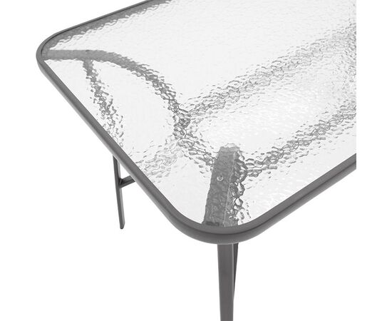 Τραπέζι Ensure pakoworld ανθρακί μέταλλο-tempered γυαλί 120x80x70εκ - ΤΡΑΠΕΖΙΑ ΕΞ. ΧΩΡΟΥ στο Milonadakis.gr