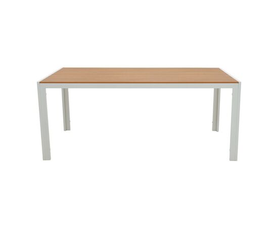 Τραπέζι Nares pakoworld αλουμίνιο λευκό-plywood φυσικό 180x90x72.5εκ - ΤΡΑΠΕΖΙΑ ΚΟΥΖΙΝΑΣ στο Milonadakis.gr