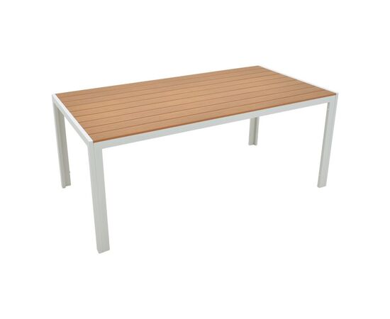 Τραπέζι Nares pakoworld αλουμίνιο λευκό-plywood φυσικό 180x90x72.5εκ - ΤΡΑΠΕΖΙΑ ΚΟΥΖΙΝΑΣ στο Milonadakis.gr