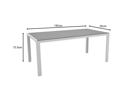 Τραπέζι Nares pakoworld αλουμίνιο λευκό-plywood φυσικό 180x90x72.5εκ - ΤΡΑΠΕΖΙΑ ΚΟΥΖΙΝΑΣ στο Milonadakis.gr