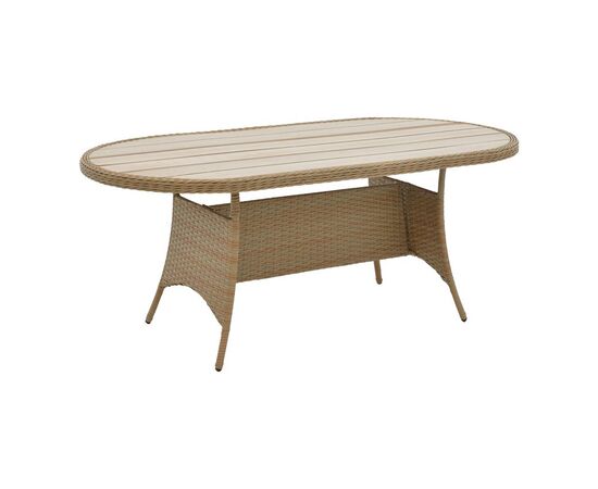 Tραπεζαρία Hadrian-Keir pakoworld σετ 7τεμ καφέ rattan-μπεζ textilene-καφέ αλουμίνιο 180x90x72εκ - ΣΕΤ ΤΡΑΠΕΖΑΡΙΕΣ στο Milonadakis.gr