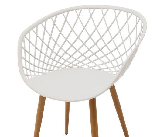 Καρέκλα Ezra pakoworld λευκό pp-πόδι φυσικό μέταλλο 62x42x82εκ - ΚΑΡΕΚΛΕΣ - ΠΟΛΥΘΡΟΝΕΣ ΕΣ. στο Milonadakis.gr