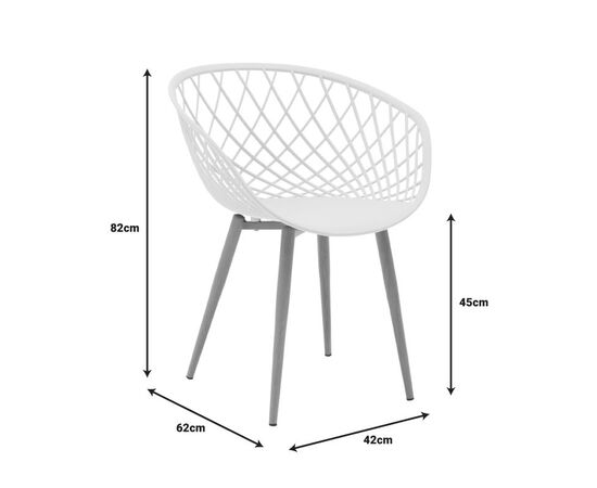 Καρέκλα Ezra pakoworld λευκό pp-πόδι φυσικό μέταλλο 62x42x82εκ - ΚΑΡΕΚΛΕΣ - ΠΟΛΥΘΡΟΝΕΣ ΕΣ. στο Milonadakis.gr