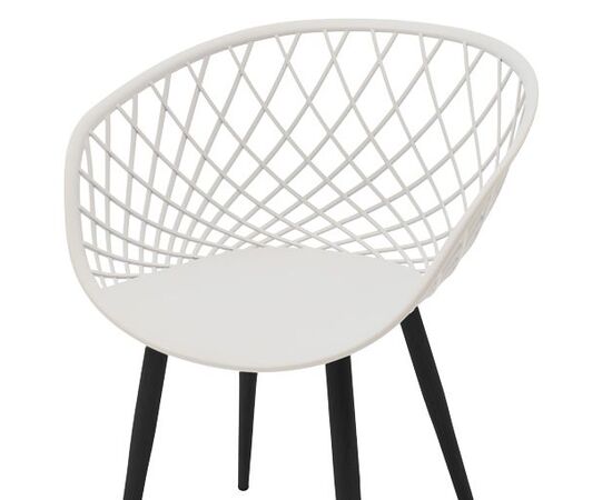 Καρέκλα Ezra pakoworld λευκό pp-πόδι μαύρο μέταλλο 62x42x82εκ - ΚΑΡΕΚΛΕΣ - ΠΟΛΥΘΡΟΝΕΣ ΕΣ. στο Milonadakis.gr