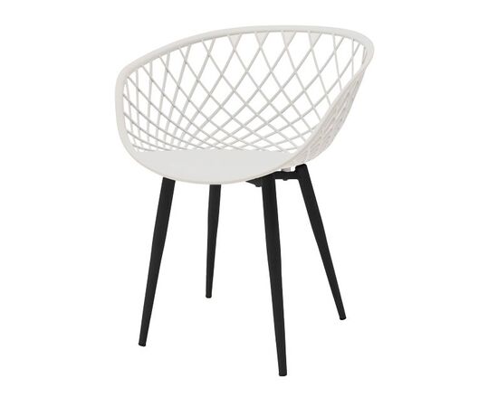 Καρέκλα Ezra pakoworld λευκό pp-πόδι μαύρο μέταλλο 62x42x82εκ - ΚΑΡΕΚΛΕΣ - ΠΟΛΥΘΡΟΝΕΣ ΕΣ. στο Milonadakis.gr