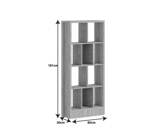 Βιβλιοθήκη Dividre pakoworld καρυδί μελαμίνης 80x30x181εκ - ΒΙΒΛΙΟΘΗΚΕΣ στο Milonadakis.gr