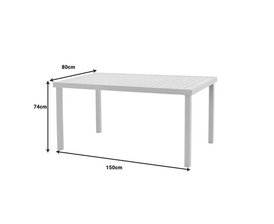 Τραπέζι Kliton  pakoworld αλουμινίου λευκό 150x80x74εκ - ΤΡΑΠΕΖΙΑ ΕΞ. ΧΩΡΟΥ στο Milonadakis.gr