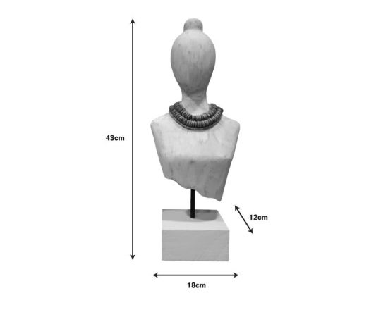 Προτομή Kasma Inart λευκό μάνγκο ξύλο-μέταλλο 18x12x43εκ - ΑΝΤΙΚΕΙΜΕΝΑ στο Milonadakis.gr