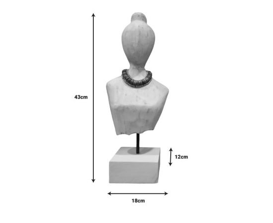 Προτομή Kasma Inart λευκό μάνγκο ξύλο-μέταλλο 18x12x43εκ - ΑΝΤΙΚΕΙΜΕΝΑ στο Milonadakis.gr