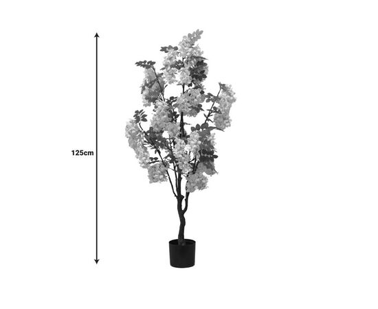 Διακοσμητικό φυτό Bean flowers σε γλάστρα Inart λευκό pp Υ125εκ - ΤΕΧΝΗΤΑ ΦΥΤΑ στο Milonadakis.gr