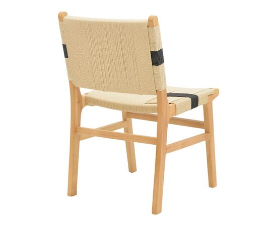 Καρέκλα Julien pakoworld rubberwood και επένδυση με σχοινί σε φυσικό-μαύρο χρώμα 61x54x85εκ - ΚΑΡΕΚΛΕΣ - ΠΟΛΥΘΡΟΝΕΣ ΕΣ. στο Milonadakis.gr