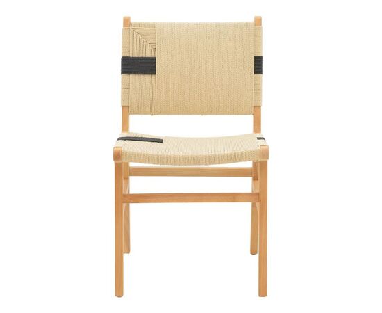 Καρέκλα Julien pakoworld rubberwood και επένδυση με σχοινί σε φυσικό-μαύρο χρώμα 61x54x85εκ - ΚΑΡΕΚΛΕΣ - ΠΟΛΥΘΡΟΝΕΣ ΕΣ. στο Milonadakis.gr