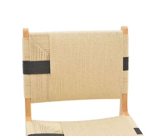 Καρέκλα Julien pakoworld rubberwood και επένδυση με σχοινί σε φυσικό-μαύρο χρώμα 61x54x85εκ - ΚΑΡΕΚΛΕΣ - ΠΟΛΥΘΡΟΝΕΣ ΕΣ. στο Milonadakis.gr