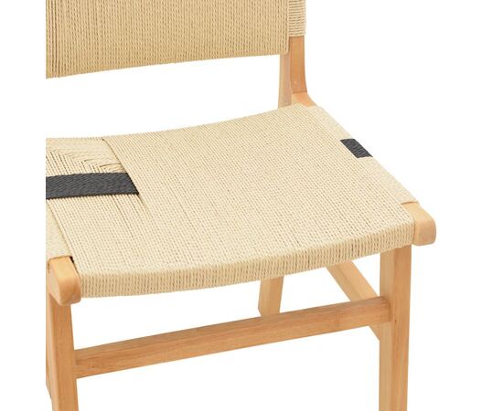 Καρέκλα Julien pakoworld rubberwood και επένδυση με σχοινί σε φυσικό-μαύρο χρώμα 61x54x85εκ - ΚΑΡΕΚΛΕΣ - ΠΟΛΥΘΡΟΝΕΣ ΕΣ. στο Milonadakis.gr