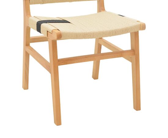 Καρέκλα Julien pakoworld rubberwood και επένδυση με σχοινί σε φυσικό-μαύρο χρώμα 61x54x85εκ - ΚΑΡΕΚΛΕΣ - ΠΟΛΥΘΡΟΝΕΣ ΕΣ. στο Milonadakis.gr