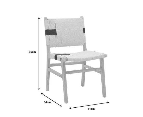 Καρέκλα Julien pakoworld rubberwood και επένδυση με σχοινί σε φυσικό-μαύρο χρώμα 61x54x85εκ - ΚΑΡΕΚΛΕΣ - ΠΟΛΥΘΡΟΝΕΣ ΕΣ. στο Milonadakis.gr