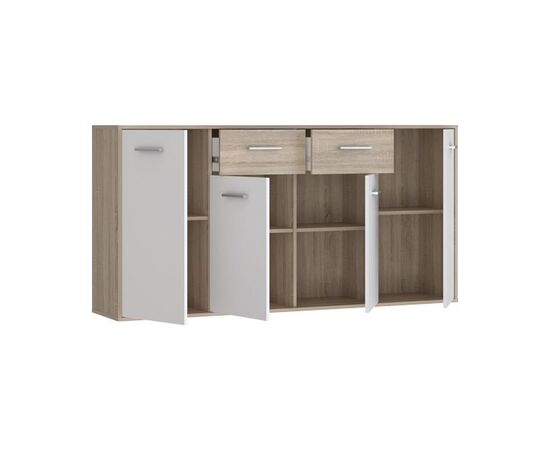 Μπουφές Drepen pakoworld μελαμίνη σε λευκό και sonoma χρώμα 162.3x34.2x81.7εκ - ΜΠΟΥΦΕΔΕΣ-ΚΟΝΣΟΛΕΣ στο Milonadakis.gr