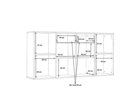 Μπουφές Drepen pakoworld μελαμίνη σε λευκό και sonoma χρώμα 162.3x34.2x81.7εκ - ΜΠΟΥΦΕΔΕΣ-ΚΟΝΣΟΛΕΣ στο Milonadakis.gr