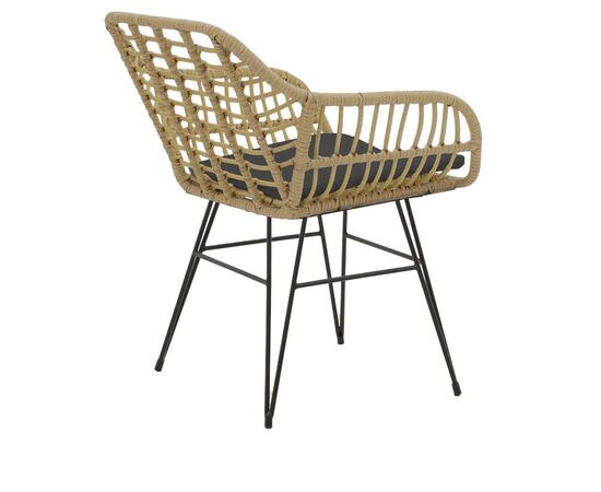 Τραπεζαρία Naoki V σετ 3τεμ pakoworld rattan pe σε φυσική απόχρωση και μαύρο μέταλλο 80x80x78εκ - ΣΕΤ ΤΡΑΠΕΖΑΡΙΕΣ στο Milonadakis.gr