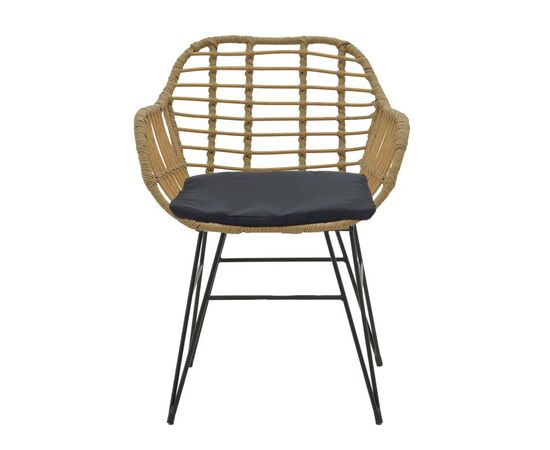Τραπεζαρία Naoki V σετ 3τεμ pakoworld rattan pe σε φυσική απόχρωση και μαύρο μέταλλο 80x80x78εκ - ΣΕΤ ΤΡΑΠΕΖΑΡΙΕΣ στο Milonadakis.gr