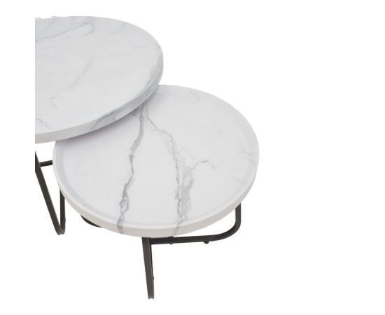 Tραπέζια σαλονιού Crismory pakoworld σετ 2τεμ MDF σε απόχρωση λευκό μαρμάρου και μαύρα μεταλλικά πόδια - ΤΡΑΠΕΖΑΚΙΑ ΣΑΛΟΝΙΟΥ στο Milonadakis.gr