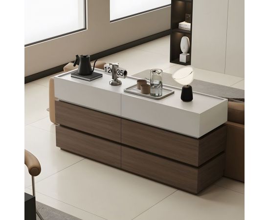 Συρταριέρα Sonlen pakoworld mdf σε καρυδί-μπεζ απόχρωση 120x40x72εκ - ΣΥΡΤΑΡΙΕΡΕΣ - ΤΟΥΑΛΕΤΕΣ στο Milonadakis.gr