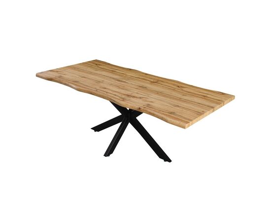 Tραπέζι Gilman pakoworld mdf σε sonoma απόχρωση και μαύρο μεταλλικό πόδι 200x100x75εκ - ΤΡΑΠΕΖΙΑ ΚΟΥΖΙΝΑΣ στο Milonadakis.gr