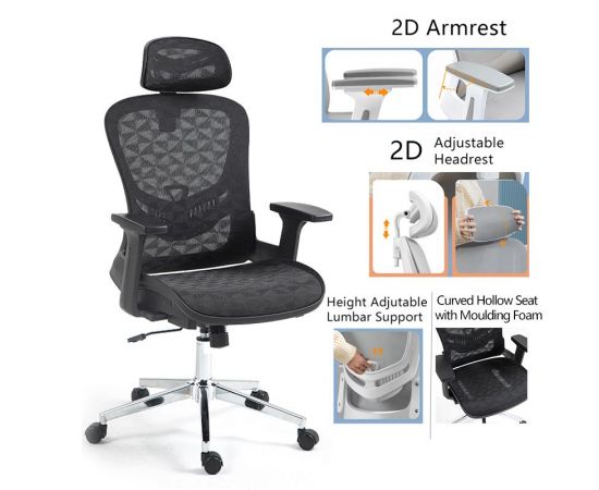 Καρέκλα γραφείου εργασίας Mergi pakoworld μαύρο mesh 62x63x120εκ - ΚΑΡΕΚΛΕΣ ΓΡΑΦΕΙΟΥ στο Milonadakis.gr