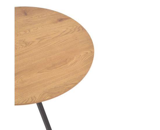 Τραπέζι Xuson pakoworld φυσικό mdf-πόδι μαύρο μέταλλο Φ120x75εκ - ΤΡΑΠΕΖΙΑ ΚΟΥΖΙΝΑΣ στο Milonadakis.gr