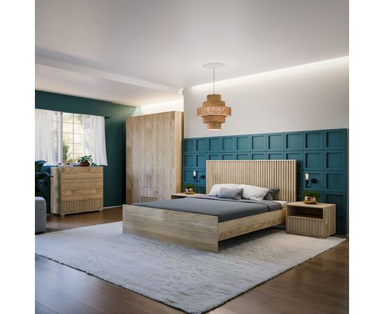 Ντουλάπα Bruse pakoworld μελαμίνη σε sonoma-oak απόχρωση 148.5x56.5x203.2εκ - ΝΤΟΥΛΑΠΕΣ στο Milonadakis.gr