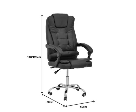 Καρέκλα γραφείου διευθυντή Toronsi pakoworld μαύρο pu 60x68x128εκ - ΚΑΡΕΚΛΕΣ ΓΡΑΦΕΙΟΥ στο Milonadakis.gr