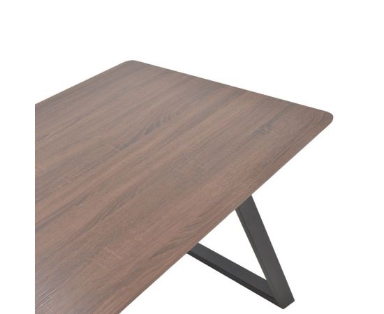 Τραπέζι Winor pakoworld καρυδί mdf-πόδι μαύρο μεταλλικό 160x90x75εκ - ΤΡΑΠΕΖΙΑ ΚΟΥΖΙΝΑΣ στο Milonadakis.gr