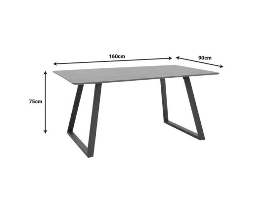 Τραπέζι Winor pakoworld καρυδί mdf-πόδι μαύρο μεταλλικό 160x90x75εκ - ΤΡΑΠΕΖΙΑ ΚΟΥΖΙΝΑΣ στο Milonadakis.gr