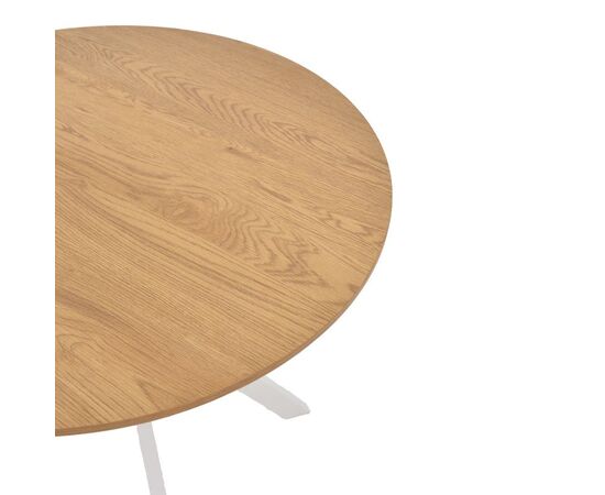 Τραπέζι Xuson pakoworld φυσικό mdf-πόδι λευκό μέταλλο Φ80x75εκ - ΤΡΑΠΕΖΙΑ ΚΟΥΖΙΝΑΣ στο Milonadakis.gr