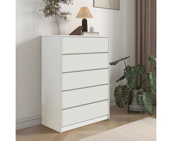 Συρταριέρα Kuanger pakoworld mdf σε λευκή απόχρωση 80x40x109εκ - ΣΥΡΤΑΡΙΕΡΕΣ - ΤΟΥΑΛΕΤΕΣ στο Milonadakis.gr