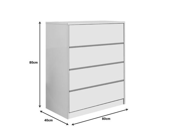 Συρταριέρα Kuanger pakoworld mdf σε λευκή απόχρωση 80x40x80εκ - ΣΥΡΤΑΡΙΕΡΕΣ - ΤΟΥΑΛΕΤΕΣ στο Milonadakis.gr