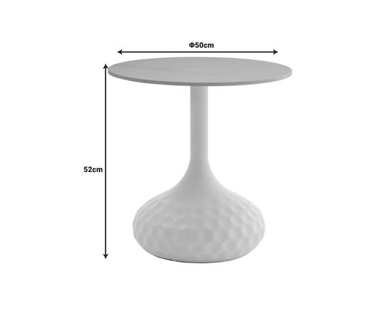 Βοηθητικό τραπέζι Fabron Inart λευκό sintered stone Φ50x52εκ - ΒΟΗΘΗΤΙΚΑ ΤΡΑΠΕΖΑΚΙΑ στο Milonadakis.gr