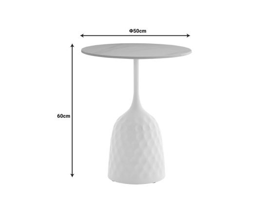 Βοηθητικό τραπέζι Kousien Inart λευκό sintered stone Φ50x60εκ - ΒΟΗΘΗΤΙΚΑ ΤΡΑΠΕΖΑΚΙΑ στο Milonadakis.gr