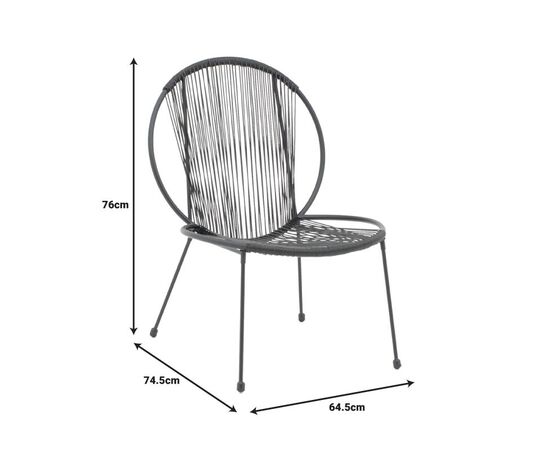 Καρέκλα κήπου Dapper pakoworld μαύρο μέταλλο-pe μαύρο 64.5x74.5x76εκ - ΚΑΡΕΚΛΕΣ - ΠΟΛΥΘΡΟΝΕΣ στο Milonadakis.gr