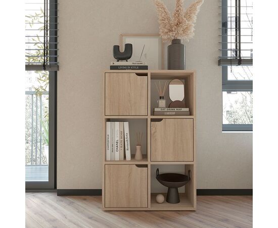 Βιβλιοθήκη Bookel pakoworld μελαμίνης σε sonoma απόχρωση 59.5x27.5x89εκ - ΒΙΒΛΙΟΘΗΚΕΣ στο Milonadakis.gr