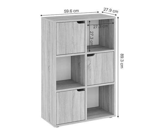 Βιβλιοθήκη Bookel pakoworld μελαμίνης σε sonoma απόχρωση 59.5x27.5x89εκ - ΒΙΒΛΙΟΘΗΚΕΣ στο Milonadakis.gr