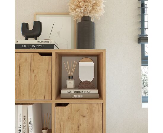 Βιβλιοθήκη Bookel pakoworld μελαμίνης σε oak απόχρωση 59.5x27.5x89εκ - ΒΙΒΛΙΟΘΗΚΕΣ στο Milonadakis.gr