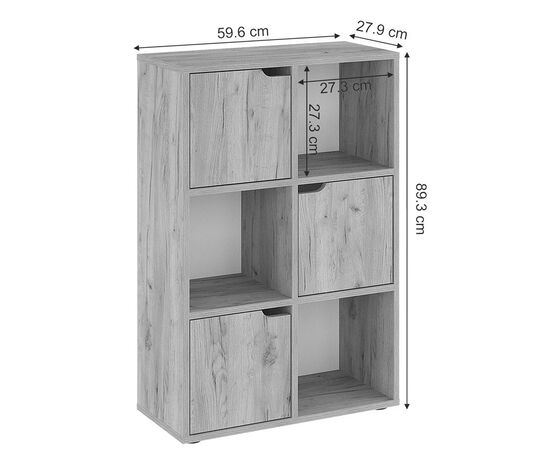 Βιβλιοθήκη Bookel pakoworld μελαμίνης σε oak απόχρωση 59.5x27.5x89εκ - ΒΙΒΛΙΟΘΗΚΕΣ στο Milonadakis.gr