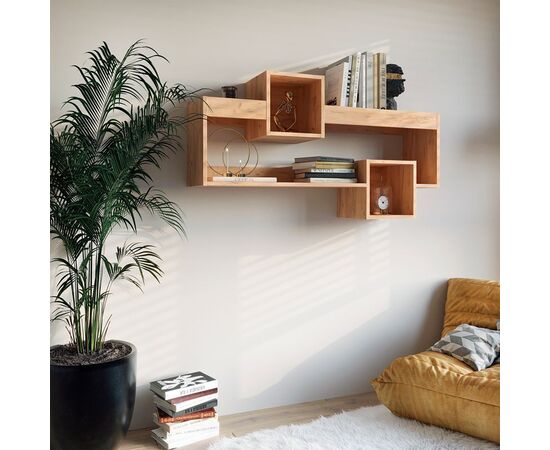 Ραφιέρα τοίχου Shellie pakoworld μελαμίνης σε oak απόχρωση 120x28x65εκ - ΡΑΦΙΑ ΤΟΙΧΟΥ στο Milonadakis.gr