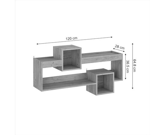 Ραφιέρα τοίχου Shellie pakoworld μελαμίνης σε oak απόχρωση 120x28x65εκ - ΡΑΦΙΑ ΤΟΙΧΟΥ στο Milonadakis.gr