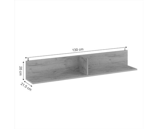 Ραφιέρα τοίχου Drowel pakoworld μελαμίνης σε oak απόχρωση 130x21.6x20εκ - ΡΑΦΙΑ ΤΟΙΧΟΥ στο Milonadakis.gr